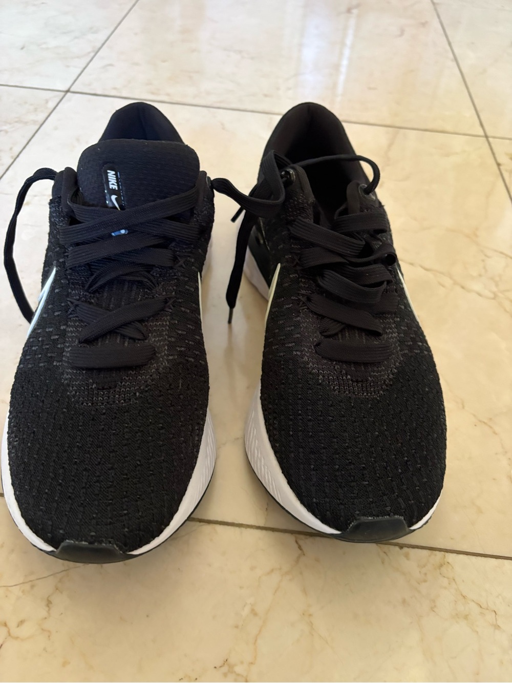 Nike Women’s Black and White Flyknit Running Shoes, never worn